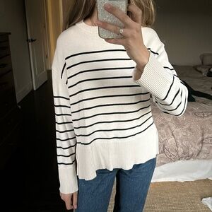Zara striped crew sweater